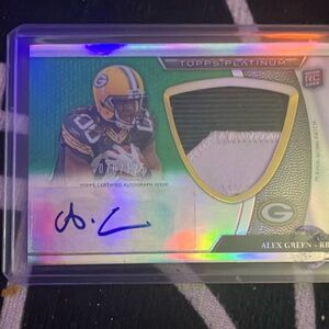 Alex green sports card autographed and jersey patch
